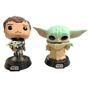 Star Wars Disney Mandalorian The Child Grogu Funko Pop Bobblehead Figure Set Lot